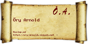 Őry Arnold névjegykártya