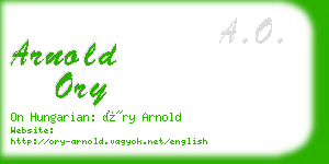 arnold ory business card